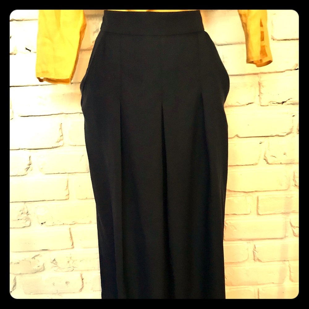 Navy blue zip up midi skirt for office or everyday